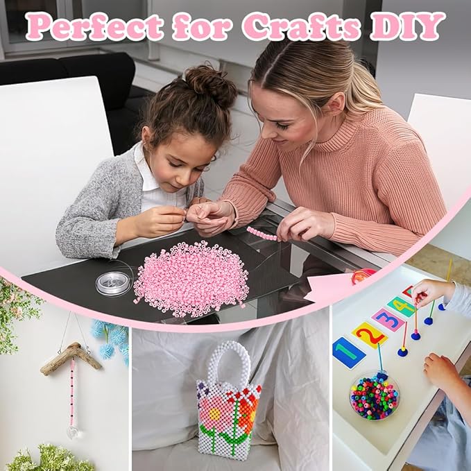 1100pcs pony beads,friendship bracelet beads kit,bead for jewelry making bracelets making,pink cute hair bead for crafts,bulk,jewelry necklace keychain charms making supplies