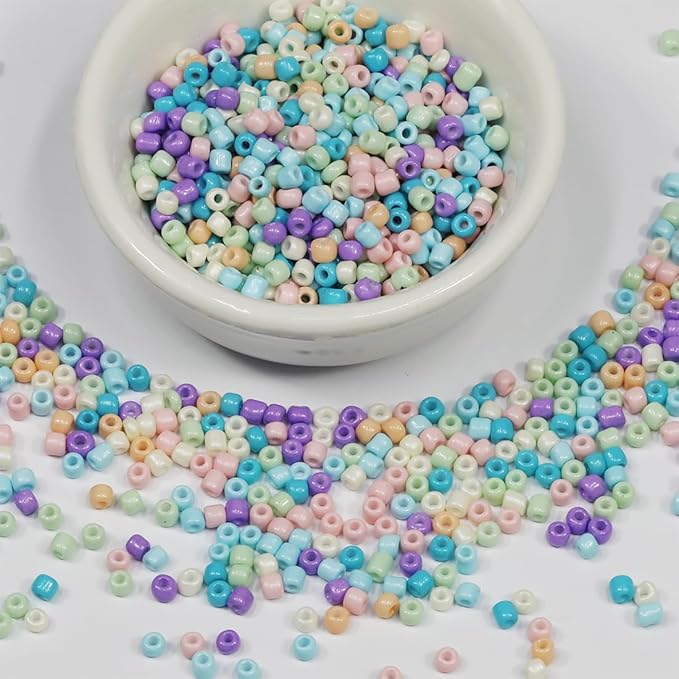 Bulk 3mm Blue Purple Seed Beads for Jewelry Making 110 Grams About 3500pcs,6/0 Glass Craft for Making Earrings, Bracelets, Pendants, Waist Jewelry, DIY Handmade Seed Beads（Blue & Purple Mix）