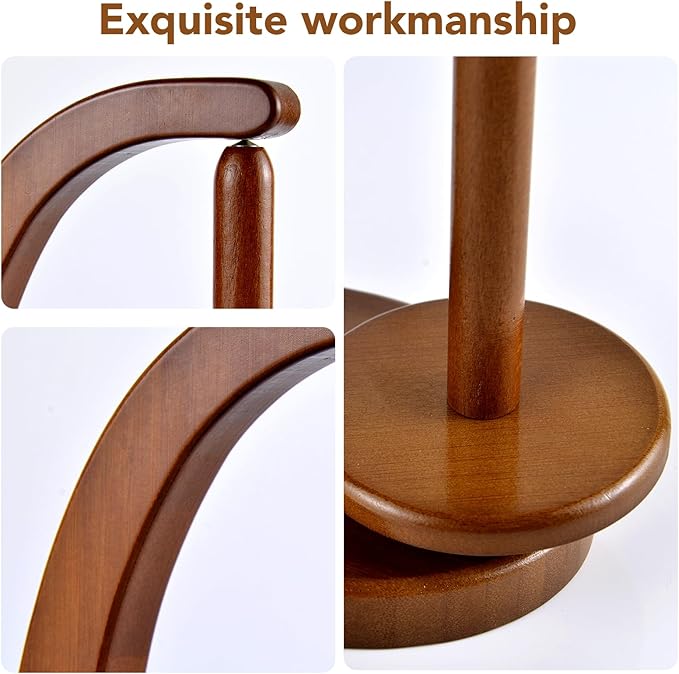 ULOI Crochet Yarn Holder - Upgrade with Crochet Accessories Storage Attachment, Magnetic Wooden Yarn Storage for Knitting Accessories, Perfect for Crocheting and Knitting Projects, Walnut Finish