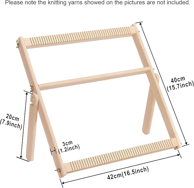 WILLOWDALE Weaving Loom, 16.5" L x 15.7" W Wooden Loom Kit,Tapestry Loom for Creative DIY Weaving Art & Crafts, Ideal for Kids, Beginners, Adults