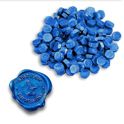 premium cobalt blue sealing wax beads 1 pound bulk saver pack-over 3000 beads for wax seal stamps, letter sealing & wedding invitations