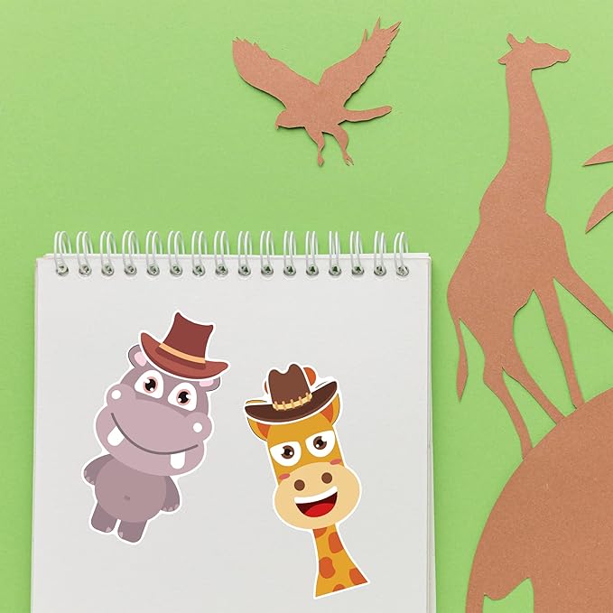24 sheets 8.27''×5.9'' make your own animals stickers for kids toddlers, make a face stickers for kids party favors activities