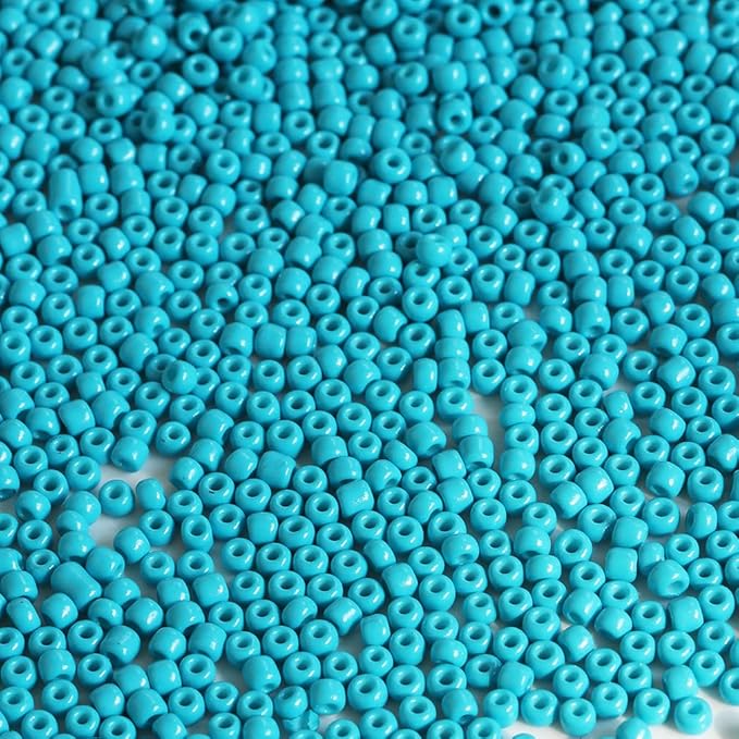 Bala&Fillic Turquo Blue Color 3mm Seed Beads About 3600pcs/100Grams in Bag, 8/0 Glass Craft Beads for Making Bracelet and Necklace (Turquo Blue)