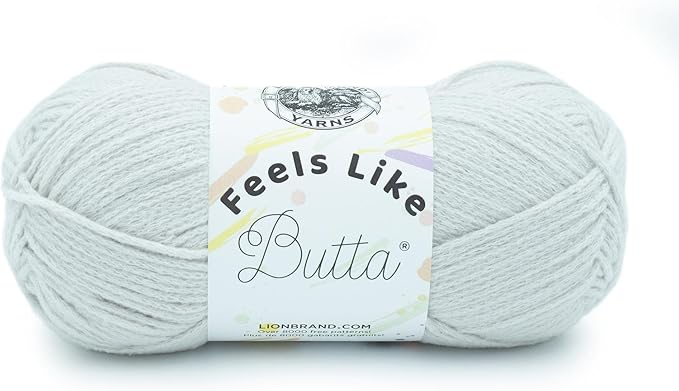 Lion Brand Yarn, Feel Like Butta Velvety Soft Yarn for Knitting, Crochet, and Crafts, Rainy Day, 1 Pack, Chenille Like Fiber for Plush Baby Blankets, Amigurumi Toys, and Worsted Weight Sweaters