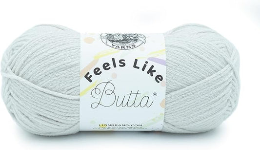 Lion Brand Yarn, Feel Like Butta Velvety Soft Yarn for Knitting, Crochet, and Crafts, Rainy Day, 1 Pack, Chenille Like Fiber for Plush Baby Blankets, Amigurumi Toys, and Worsted Weight Sweaters