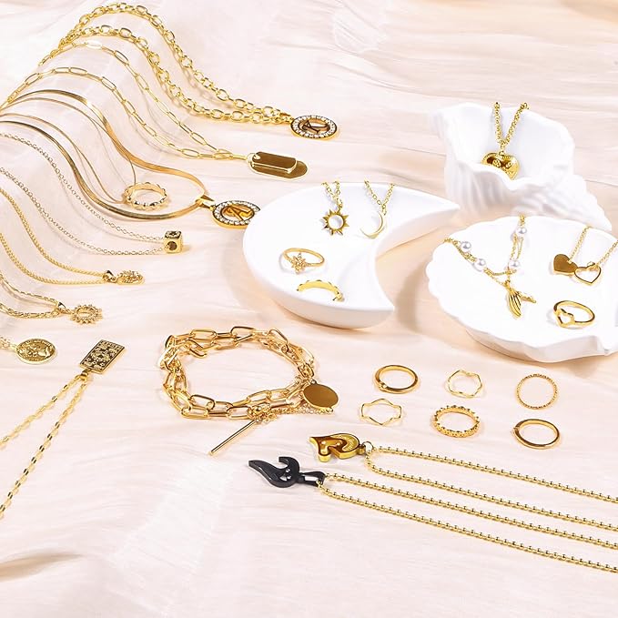 wisreach chains jewelry making supplies gold chain for making jewelry, 111.5 feet 15 rolls for diy necklace bracelet findings with jump rings/lobster clasps/connectors