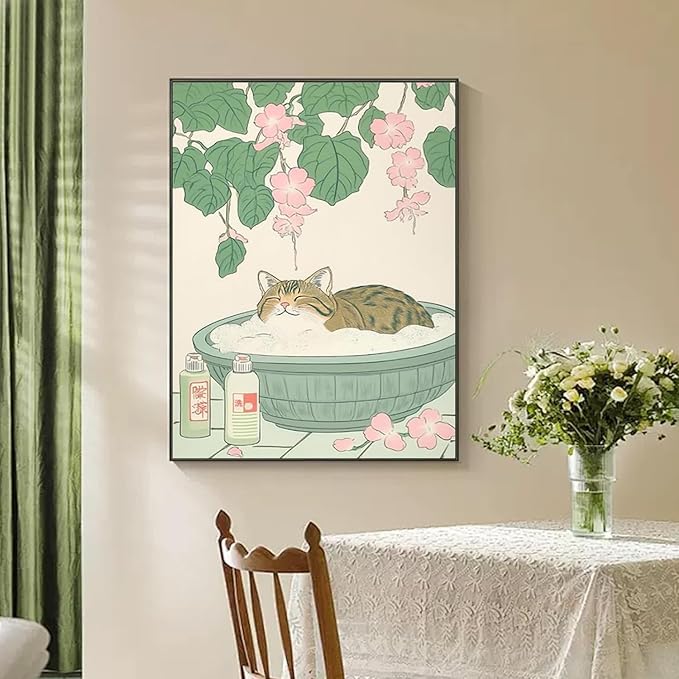 ARPADAMO cat Diamond Art Kits for Adults,5D Tabby Cat Diamond Painting DIY Diamond Art Diamond Painting Kits for Adult,Round Full Drill Diamonds, Diamond Art Kits for Home Decor-12x16inch