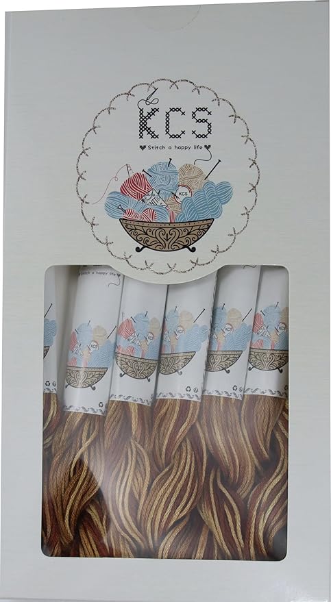 KCS Big skeins of 25 Meters Size 25 Color Variegated Cross Stitch Stranded Threads,6 skeins,105