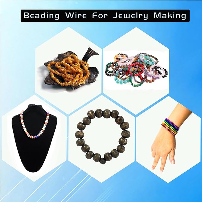 2PCS Flat Elastic line 0.8 mm Elastic Bracelet Rope Elastic Bead Rope for String Jewelry Production and Bracelet Production