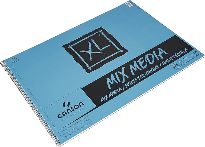 Canson XL Series Mix Media Paper Pad 18x24 inches — Heavyweight Art Paper for Artists & Students, Use with Pencil, Marker, Pen, Watercolor Paint & Ink
