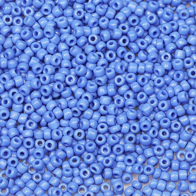 Bala&Fillic Opaque Blue 3mm Seed Beads About 3600pcs/100Grams in Bag, 8/0 Glass Craft Beads for Making Bracelet and Necklace (Blue)