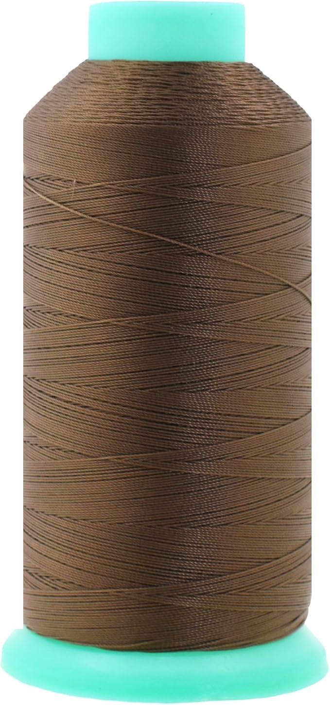 Mandala Crafts Size 92 280D T90 Bonded Nylon Thread - Coyote Brown 1100 YDs Tex 90 Heavy Duty Sewing Threads for Leather, Jeans, Weaving, Outdoor Marine Upholstery