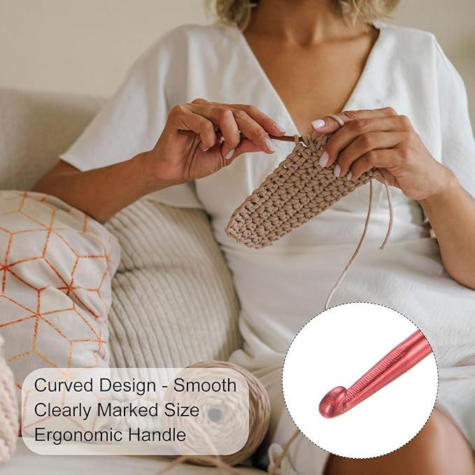 uxcell Aluminum Crochet Hook 2mm Knitting Needles for DIY Craft Yarn Red 10Pcs