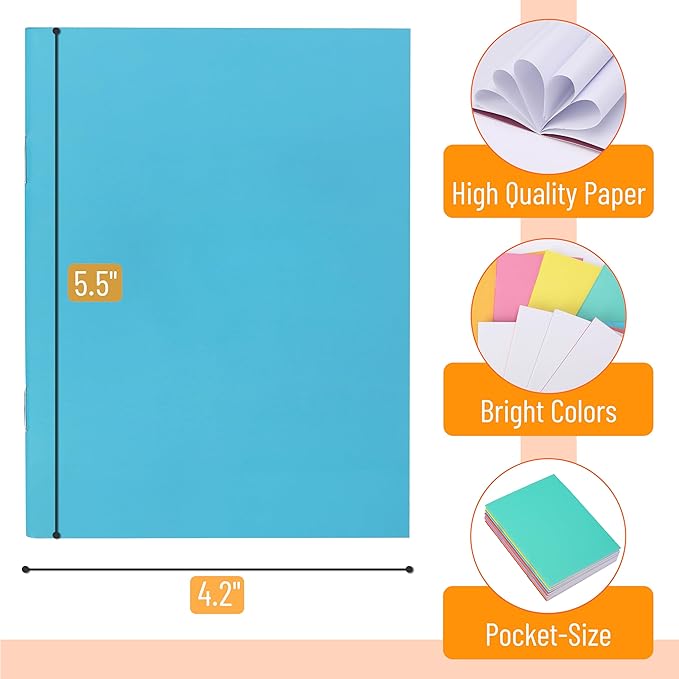 Mr. Pen- Colorful Blank Books, 4.2 x 5.5 Inches, 32 Pages, 8 Pack, Blank Notebooks for Kids, Mini Notebooks for Kids, Mini Journal for Students, Blank Journal for Kids, Unlined Notebook, Kids Journal