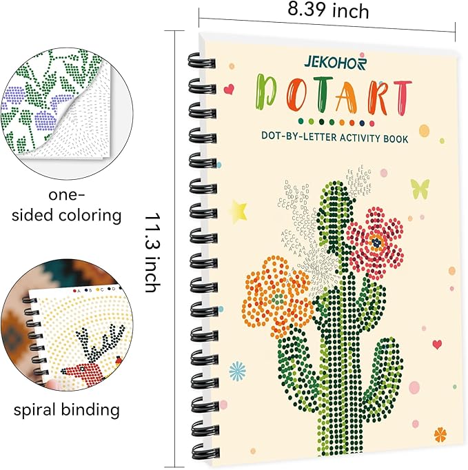 Dot Art for Adults-Coloring Book with 30 Patterns for Relaxation and Stress Relief- Dot-by-Letter-Art Meditations,Adult Coloring Books,Activity Book for Adults,Womens,Teens(Not Including Marker)