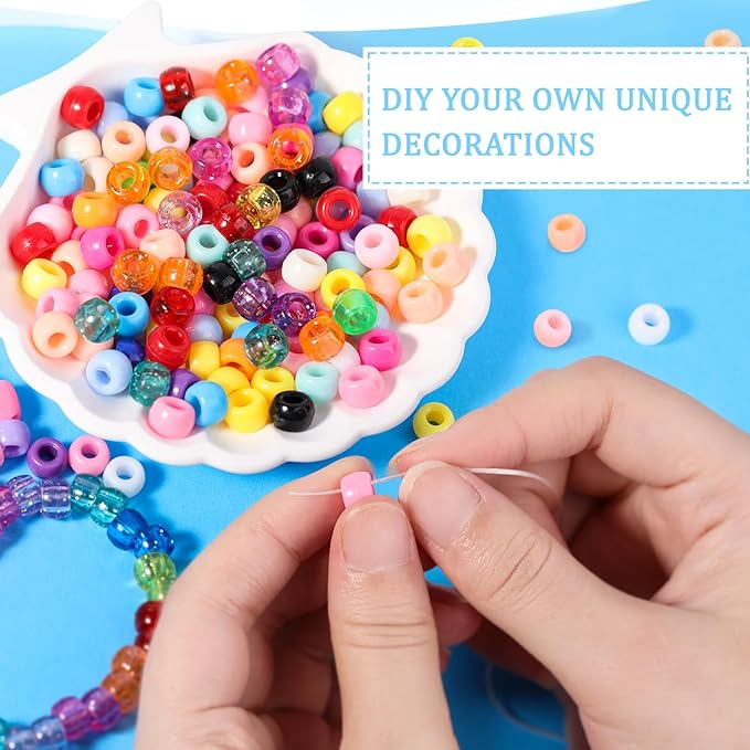 8000 pcs pony beads bulk for bracelet dark blue plastic beads making for hair braiding diy crafts kandi jewelry key chains and ornaments decorations boxed