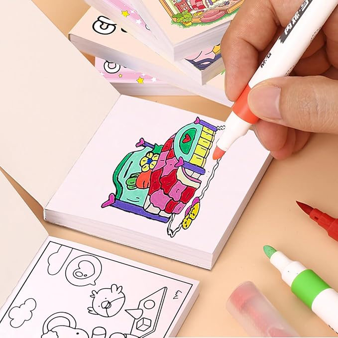 4-Pack Mini Coloring Book for Adults, Travel Small Coloring Books, Pocket Size Adults Relaxation Coloring Books Stress Relief Adult Mini Coloring Book