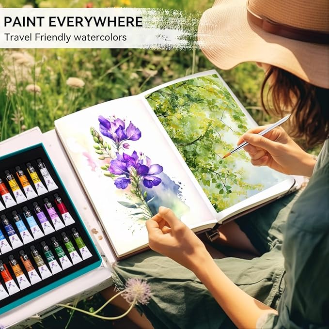 Watercolor Paint Set, 36 Vibrant And Bright Colors Watercolor, Excellent Pigment And Spread Watercolor Paint, Portable 5ml Watercolor Paint Tubes, Suitable For Beginners And Artists