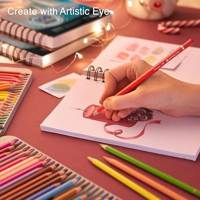 artistic eye 5.5x8.5” premium sketch book set, pack of 3 (300 sheets), 68lb (100gsm), spiral bound, acid-free drawing paper, perfect for most dry media, ideal for beginners & professionals (set of 3)