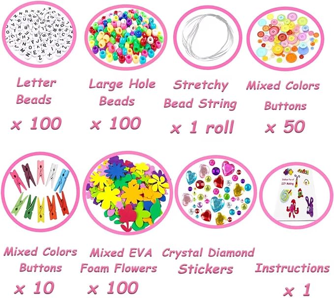 VLUSSO 3000Pcs Arts and Crafts Supplies for Kids Girls 8-12 Craft Kit with Pipe Cleaners Beads Crafts for Kids DIY School Supplies Set Crafting Box for Girls Boys Age 4-6, 6-8, 8-12 Years Gifts