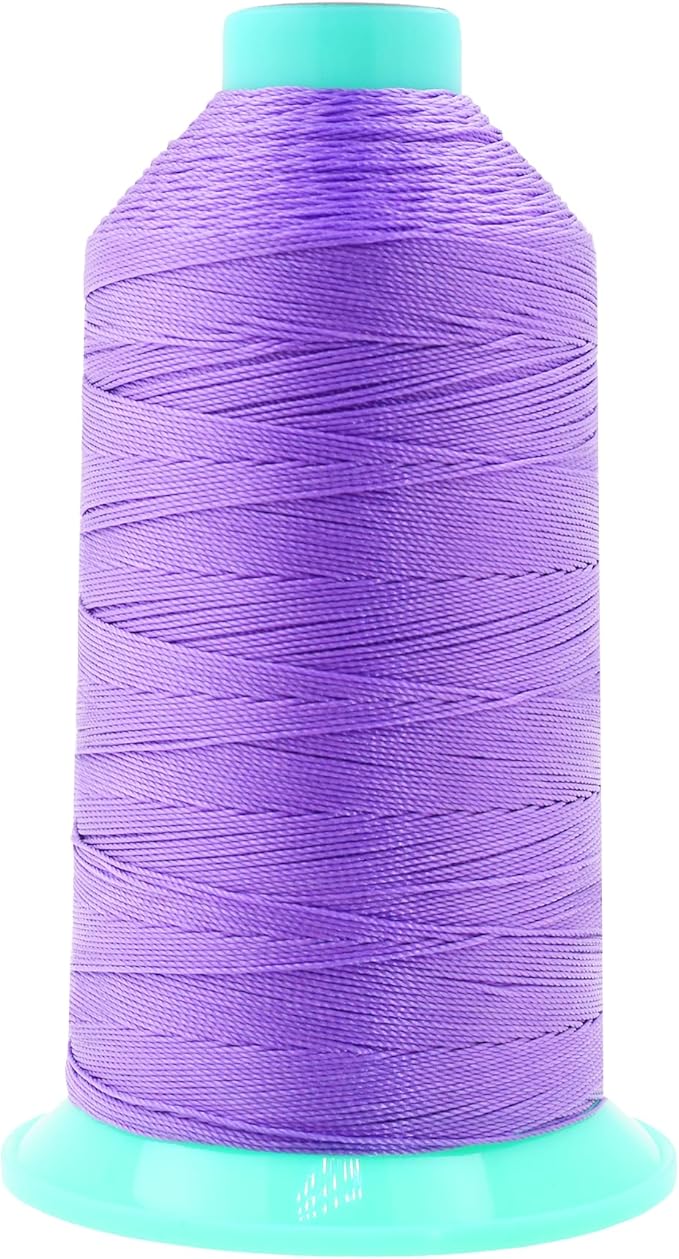 Mandala Crafts Size 346 210D T350 Bonded Nylon Thread - Lilac 415 YDs Tex 350 Heavy Duty Sewing Threads for Leather, Jeans, Weaving, Outdoor Marine Upholstery