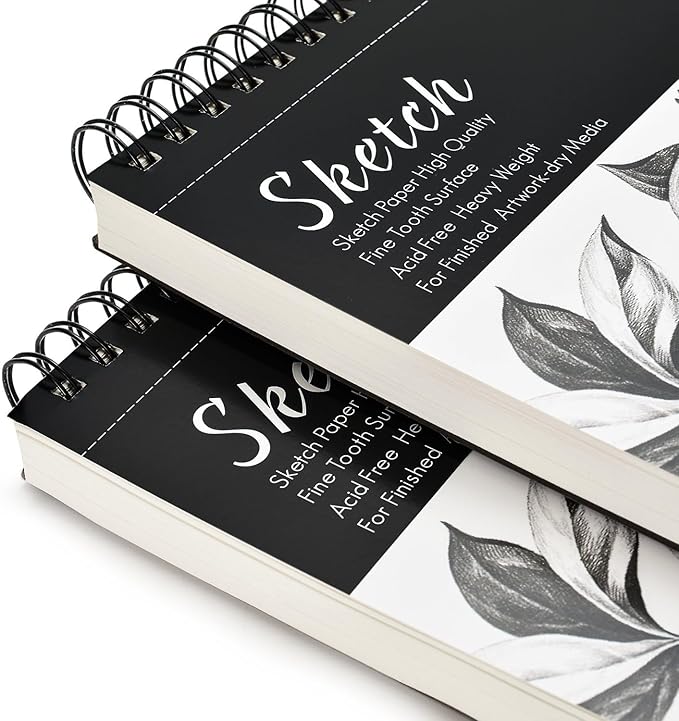 AGPtEK Sketch Book, Art Drawing Pad 9 X 12, 100 Sheets, 60lb/100g, 2 Pack