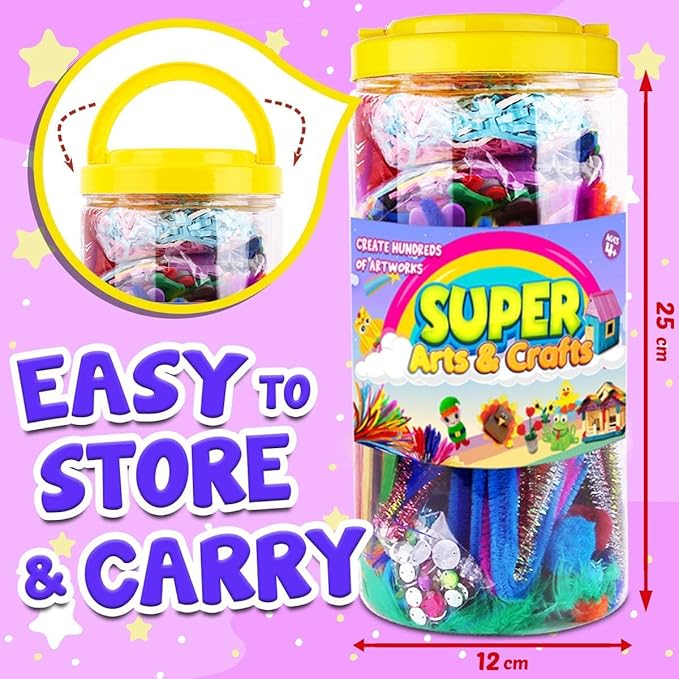 FUNZBO Easter Arts and Crafts School Supplies for Kids-Kindergarten School Supplies Set with Glitter Glue Stick,Glue,Pipe Cleaners Craft and Kids' Scissor,Birthday Gifts for Girls Boys Age 4+