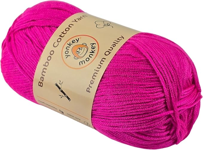 10-Pack of Yonkey Monkey 500 Grams Yarn - 70% Rayon derived from Bamboo, 30% Cotton - Light Rose 9021