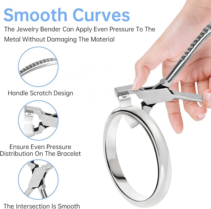 1 Set Metal Bracelet Making Kit, Metal Ring Jewelry Wire Bracelet Bending Tool, Bracelet Helper Jewelry Repair Kit Tools for Smooth Curves and Creative Designs