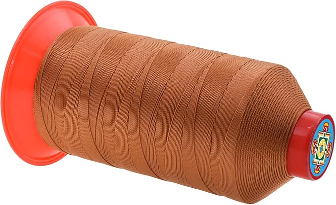 Mandala Crafts Size 138 420D T135 Bonded Nylon Thread - Bourbon Brown 1250 YDs Tex 135 Heavy Duty Sewing Threads for Leather, Jeans, Weaving, Outdoor Marine Upholstery