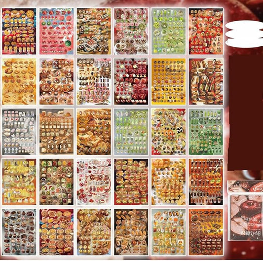Alideco 30pcs Scrapbook Stickers Vintage Cakes Cuisine Desserts Sticker Book for Adults Sticker journaling Stickers for Scrapbooking (fengtangwuyu)