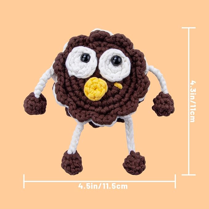 EOKPHULL Crochet Kit for Beginners, Easy DIY Crochet & Knitting Kit for Adults with Step-by-Step Video Tutorials, Yarns, Stuffing, Crochet Hook and Accessories, Crochet Craft Set