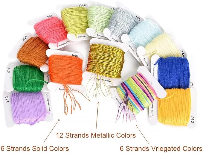 VICOVI Friendship Bracelet String Kits with Organizer Storage Box, 110 Colors Embroidery Floss 52Pcs Cross Stitch Tools-Labeled with Embroidery Thread Numbers for Bobbins Great Production Gift