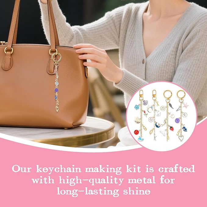 SUTROMA Lip Gloss Charm Keychain Kit - 776pcs Bag Charm Kit with 228 Charms 20 Keychain Clips 60 Extender Chains & Jewelry Plier - DIY Jewelry Making Supplies for Keychains and Purse Charms