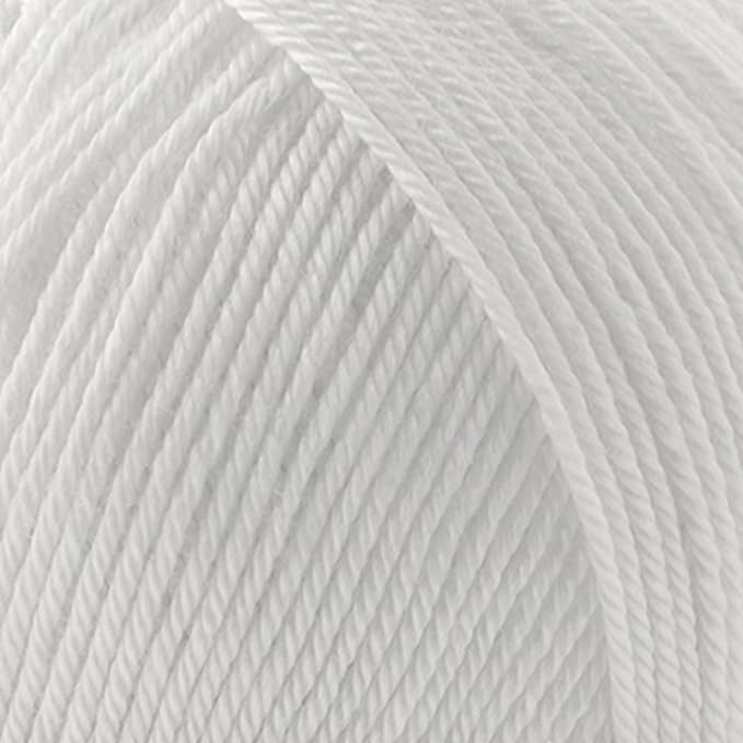 Silky Touch Acrylic Yarn - Soft Sport Weight Yarn for Crochet & Knitting - 100g / 383yds - 100% Microfiber Acrylic - Lightweight Fine Smooth Yarn(White - White, 4 Skeins)
