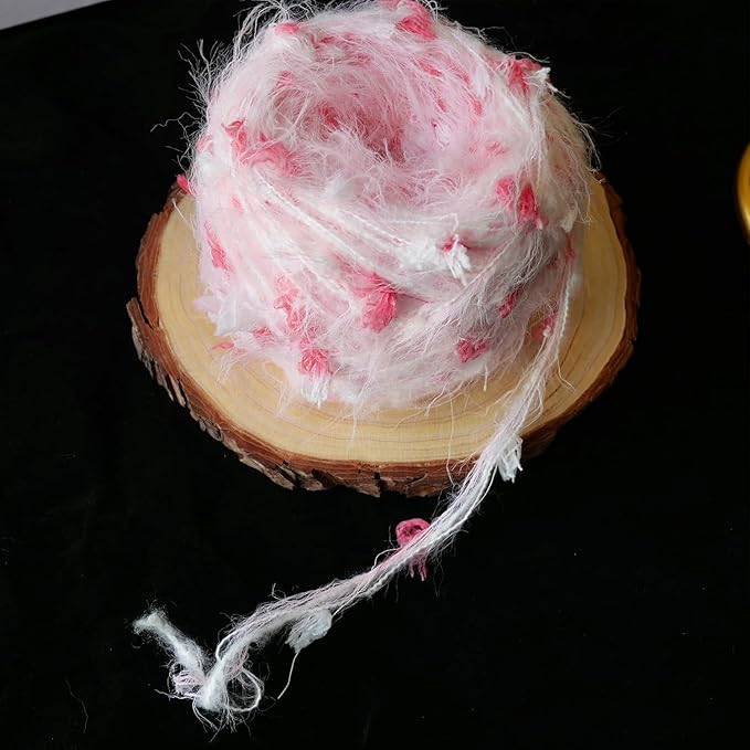 WWnYY Hand Spun Art Yarn 4 Pack of 50g/Skein with Hand Blended Colorful Handmade for Jewelry Making, Junk Magazines Knitting Crafts Textile Decorative Tassels Card Making