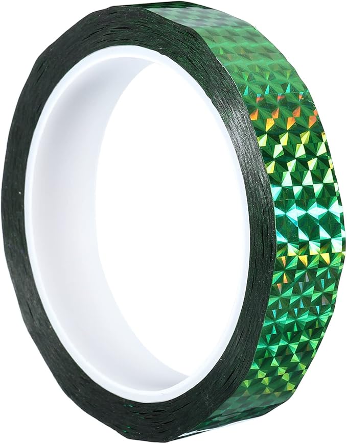 PATIKIL Prism Tape 0.8 Inch x 55 Yards, Holographic Metalized Reflective Adhesive for Detailing Accent Wall Decor Art, Green