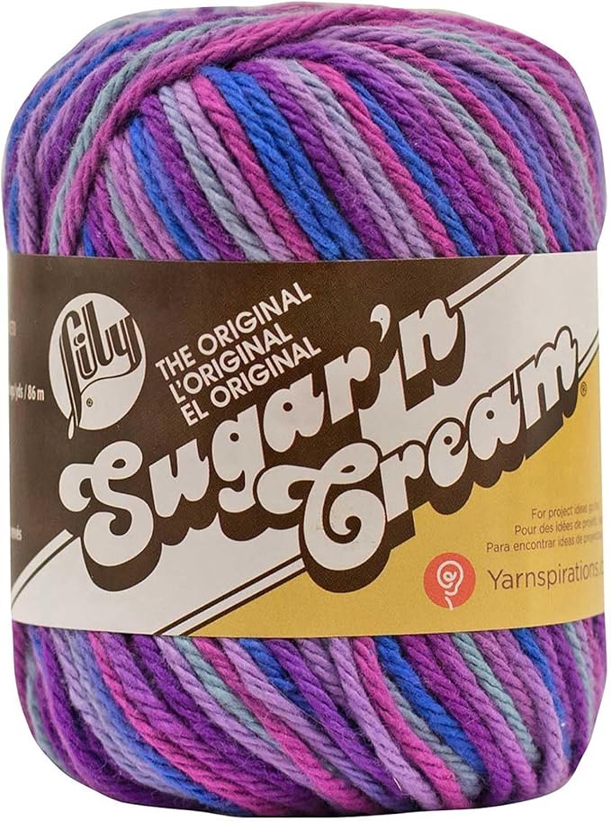 Lily Sugar 'N Cream The Original Ombre Yarn, 2oz, Gauge 4 Medium, 100% Cotton, Jewels - Machine Wash & Dry