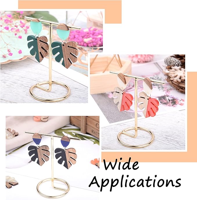 Beadthoven 22pcs/11 Pairs Natural Wood Resin Charms Monstera Leaf DIY Earrings Pendants Mixed Colors Tropical Palm Leaves Wooden Pieces Pendants for Statement Jewelry Making Findings