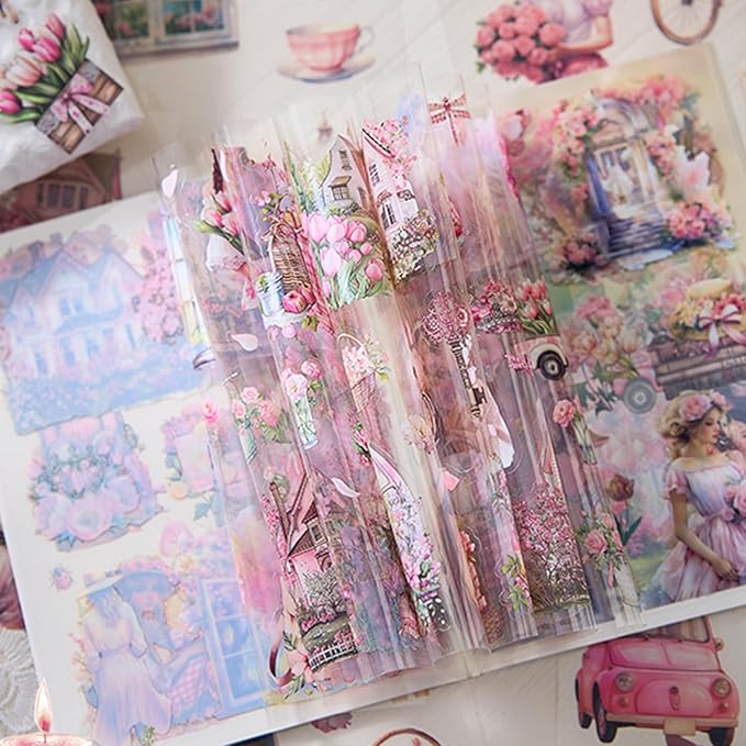 Uideyvi Dream Theme Sticker Scrapbooking Supplies for Junk Journal, 20 Sheets PET Stickers(TZ-001-007)