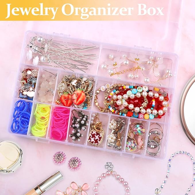 Embroidery Floss Organizer,36 Grid - 100 Bobbins + Winder +4 Stickers – Embroidery Thread Organizer for Craft & Small Items (Floss Winder&Beads) Storage
