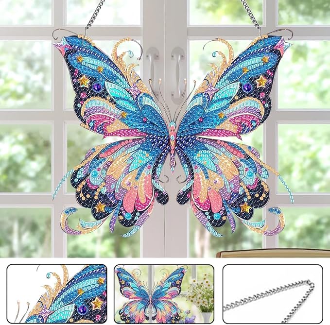 Diamond Art Kits for Adult Welcome Design Special Shape Acrylic Hanging Pendant Crystal Mosaic Home Wall Door Window Decor with Chain Handmade Gift