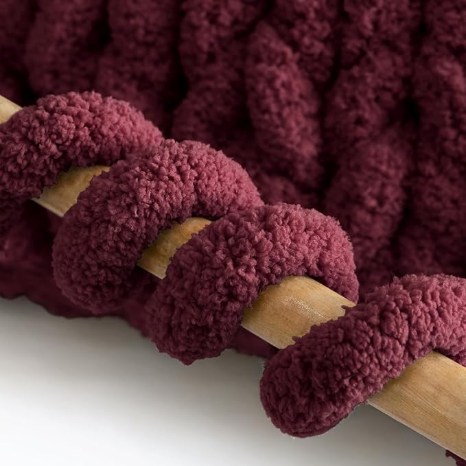 Jumbo Chenille Chunky Yarn for Crocheting - Super Bulky Fluffy Chunky Yarn for Hand Knitting - Extra Thick Soft Blanket Big Yarn 12 Jumbo Pack (27yds,8 oz Each Skein)