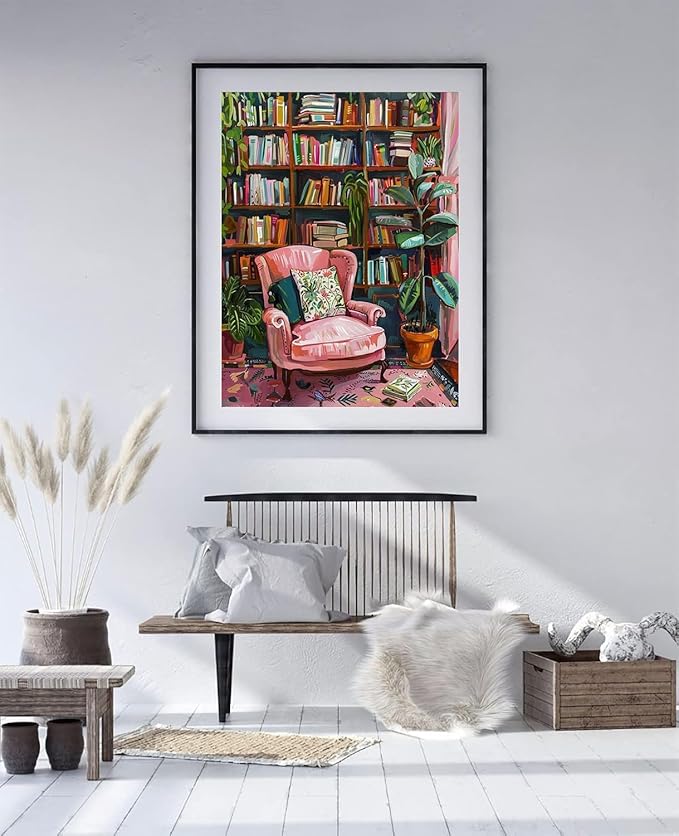 ARPADAMO Square Diamond Art Kits for Adults-Books Square Drill Diamond Painting,Square Diamond Art,DIY Vintage Boho Gem Art Kits for Adults and Crafts for Gifts and Home Wall Decor 12x16inch