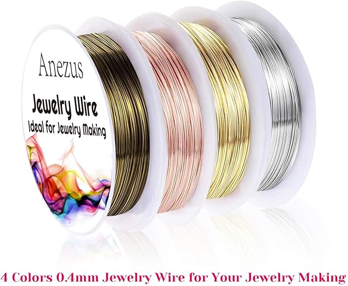 Anezus 7 Pc Jewelry Tools Set - Pliers, Wire Cutters & Craft Wire for Jewelry Repair & Making