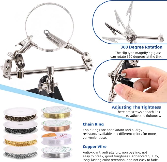 Glarks 1489Pcs Jewelry Making Kit - Supplies with Pliers, Wires, Findings for Making and Repair