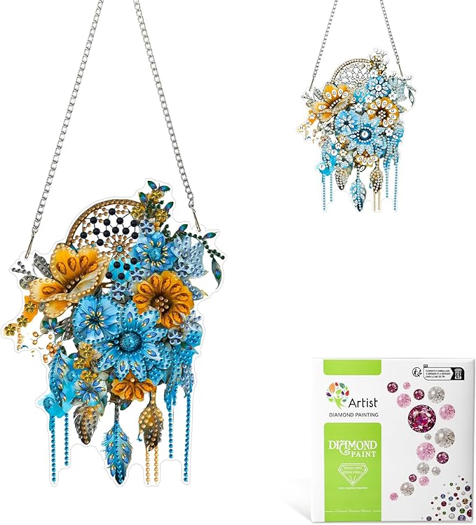 MAXBYE Diamond Art Painting Kits Dreamcatcher Ornament, DIY 5D Special Shaped Dreamcatcher Gem Art Craft Diamond Dots for Adults and Home Window Door Decor