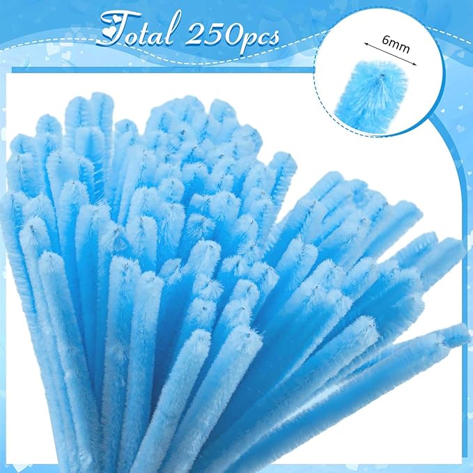 Peryiter 371 Pipe Cleaners Flowers Set, Mixed Colors Chenille Stems Bulk with Floral Wires, Gardening Tape, Stamen for DIY Flower Making Kit, Gift Idea for Mother's Day(Blue & Green)