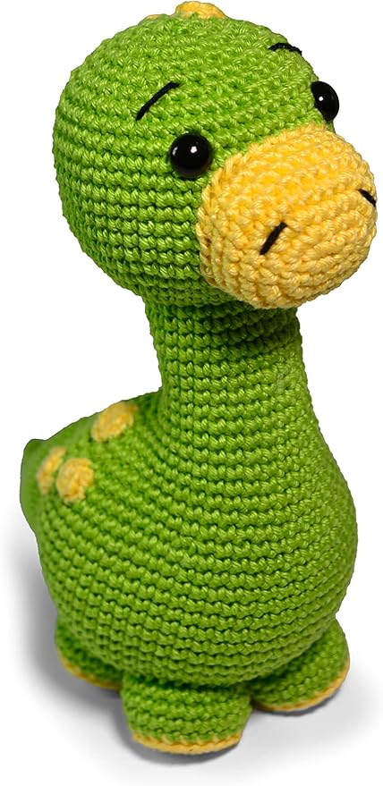 CÍRCULO Amigurumi Crochet Kit - Baby Dino - All Included, Easy Instructions - Crochet Kit for Intermediate - Crochet Set - Animal Crochet Kit, Premium Amigurumi Yarn for Crocheting – Brontosaurus