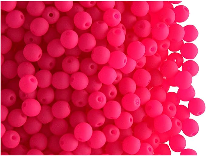 SCARA 600 pcs Czech Glass Round Beads 0.12 inches (3mm), Warm NEON (UV Active) Glass Beads for Jewelry and Bracelets Making, Beads for Bracelets, Bead kit Warm Neon Mix